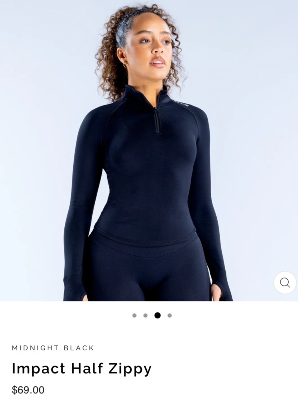 dfyne impact half zippy - midnight black - Picture 4 of 4